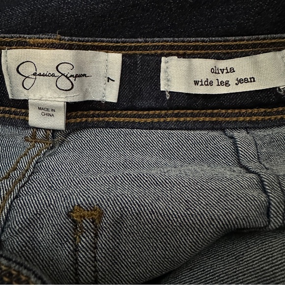 Jessica Simpson Dark Blue Olivia Wide Leg Jeans Girl’s Size 7 - Picture 7 of 8